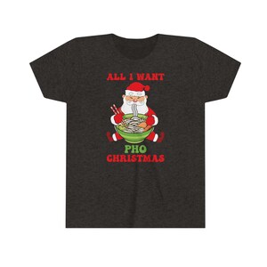 Pho camicia per Natale gioventù Tee, camicia Boba, Bubble Tea, Natale divertente, regalo vietnamita, tutto quello che voglio Pho Natale, Pho Real, Kid Christmas