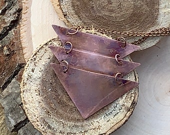 NECKLACE - Copper Triangle (Necklace only) - Cut Copper