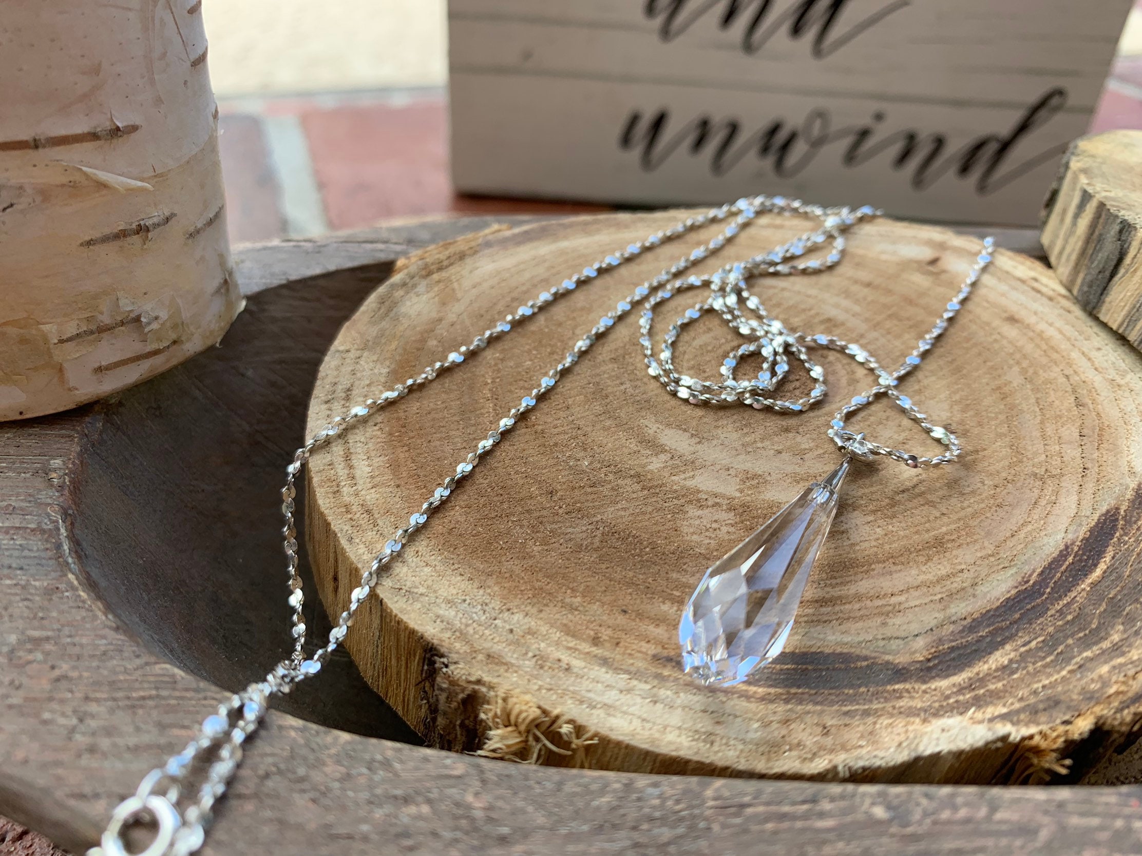 アクセサリー CTHY OBJECT NECKLACE RHODIUM SILVER STERLING SILVER NECKLACE- Rhodium Plated Crystal Necklace - Etsy