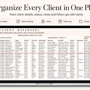 Client Tracker Spreadsheet & Task Tracker | CRM Template for Small Business | Lead Management Excel Google Sheets | Client Database CRM Pro image 7