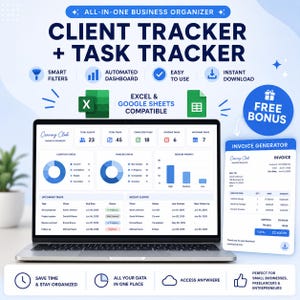 Invoice Tracker Google Sheets Excel Invoice Generator Spreadsheet digital download Tracker Client Invoice Invoice template invoice tracker