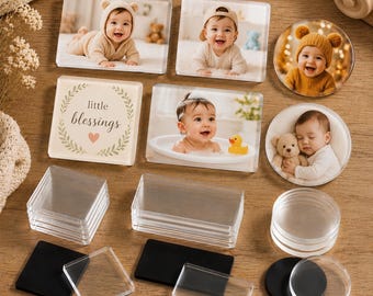 DIY Acrylic Fridge Magnets Kit, Custom Photo Magnet Making Set, Personalized Magnet Blanks, Custom Shapes and Sizes for Gifts & Crafts