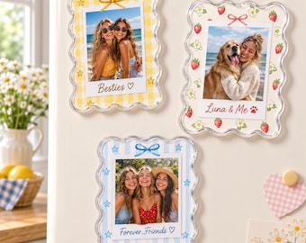 Custom Bestie Photo Fridge Magnet, Personalized BFF Gift, Best Friend Birthday Gift, Friendship Keepsake, Soul Sister Gift for Her