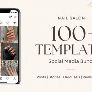 Nagelsaloncanva-sjablonen | Socialmediabundel (digitale download)