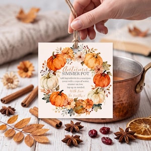 Geschenkanhänger-Vorlage für Herbst-Potpourri (Canva) | Bearbeitbare Vorlage zum Ausdrucken | Digitaler Download | Geschenkidee für Kunden, Kollegen und Lehrer