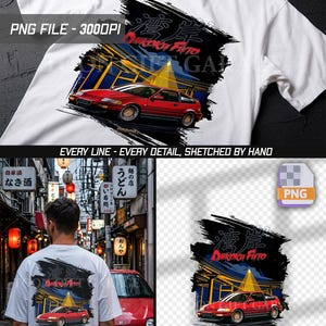 Röd CR-X JDM Japan Tokyo Daikoku Futo-bil T-shirt