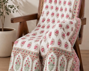 For winter, double bed quilt , reversible printed, king size, pure cotton filling