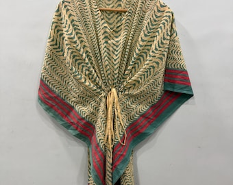 Short kaftaan, summers wear, Mulmul cotton, pure comfort, Bagruprinted.