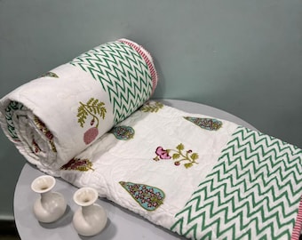 Double bed comforter reversible printed, pure cotton filing ,comfortable & elegant feel.