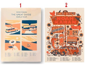 Noah Kahan The Great Divide Tour US 2026 Poster reprint