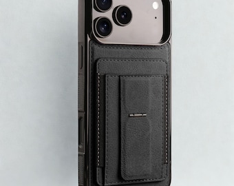 Étui portefeuille en similicuir pour iPhone avec support pour cartes