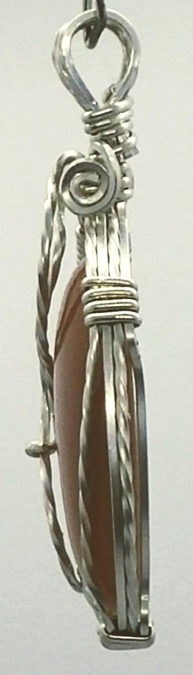 Peach Moonstone Cabochon Pendant image 3
