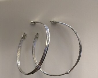 Large Silver Post Hoop