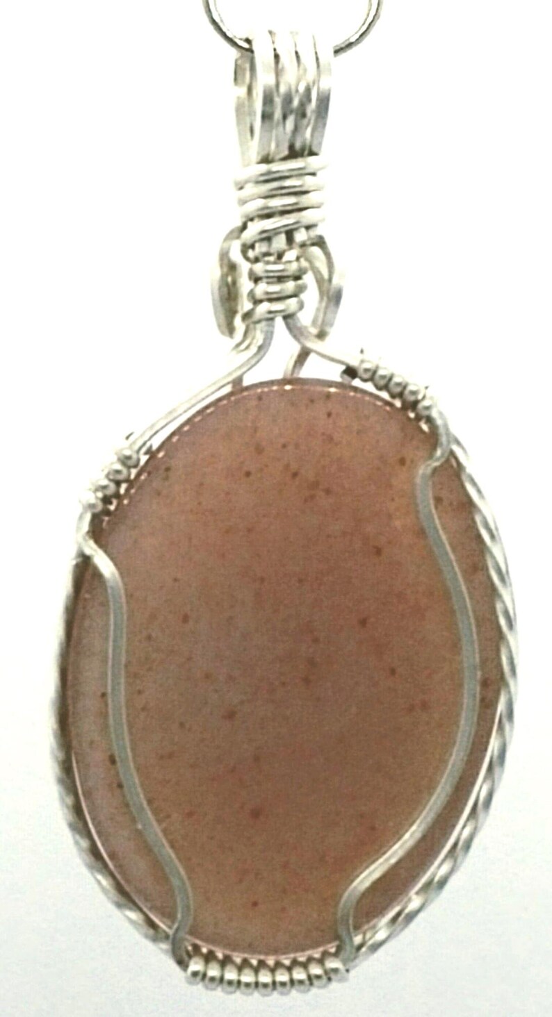 Peach Moonstone Cabochon Pendant image 2