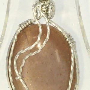 Peach Moonstone Cabochon Pendant image 1