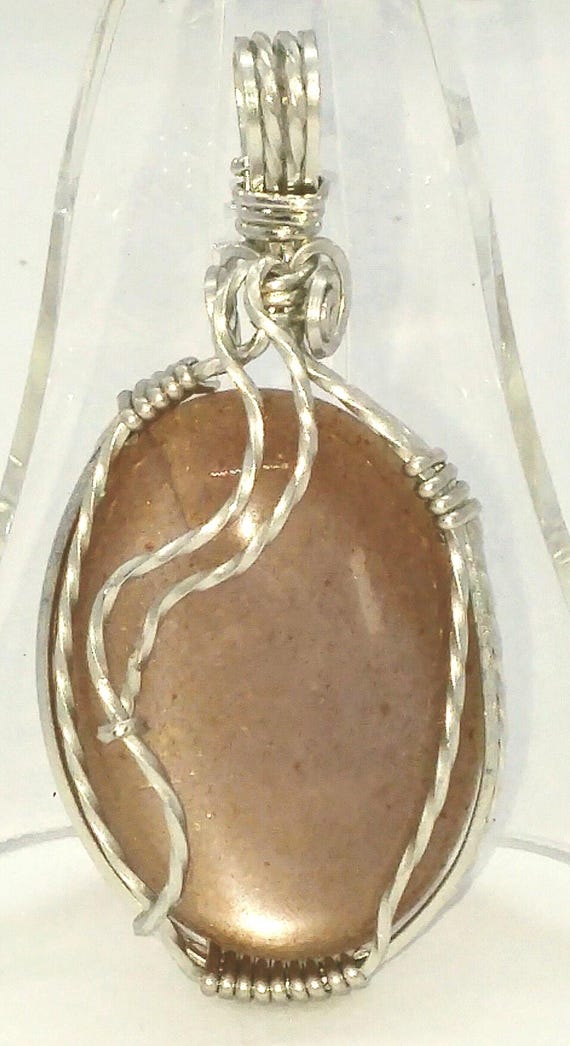 Peach Moonstone Cabochon Pendant