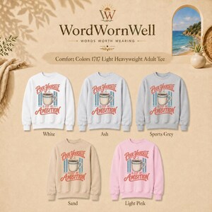 Pour Yourself a Cup of Ambition Sweatshirt, Retro Coffee Crewneck, Vintage Motivational Sweater, Coffee Lover Gift image 8