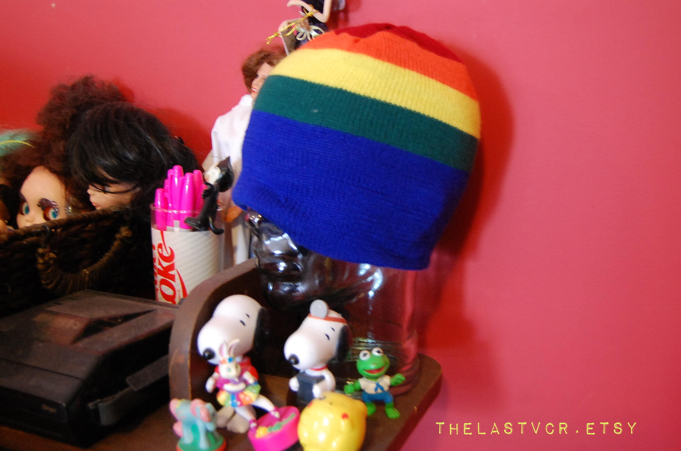 Very 90s Rainbow Beanie Knit Hat - Etsy
