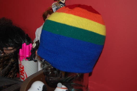 Very 90s Rainbow Beanie Knit Hat - Etsy display picture 3