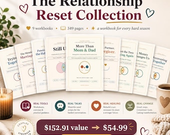 Couples Workbook Bundle | 9 Relationship Reset Workbooks | Illness, Menopause, Money, Recovery & More | Conversation Scripts | Printable PDF
