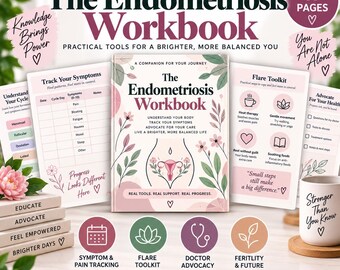 Endometriosis Workbook | Symptom Pain & Flare Tracker | Endo Journal for Doctor Appointments | Chronic Pelvic Pain Planner | Printable PDF