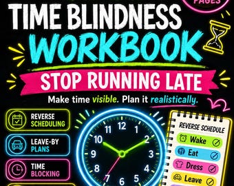 ADHD Time Blindness Workbook | Time Management Planner for ADHD Adults | Executive Function Printable PDF