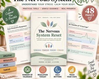Nervous System Reset Somatic Regulation Journal Cortisol Support Window of Tolerance Anxiety Stress Relief Polyvagal Printable PDF