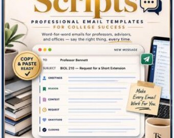 Professor Email Scripts | College Student Templates (Digital Download)