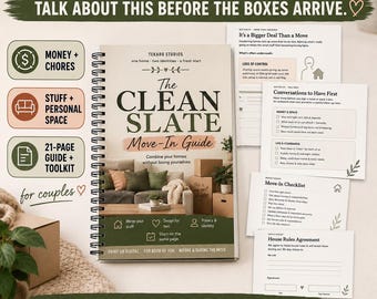 Moving In Together Guide | Couples Workbook | Move In Checklist | Relationship Printable | House Rules