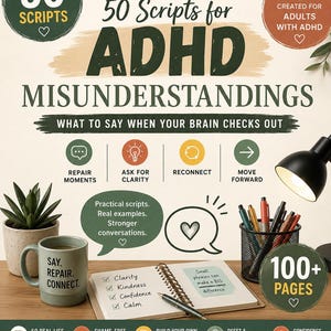 ADHD Communication Scripts Workbook | Executive Function Planner (Digital Download)