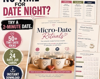 Micro Date Rituals for Couples | Busy Couples Connection Workbook | Date Night Ideas | Relationship Printable | Couples Date Jar