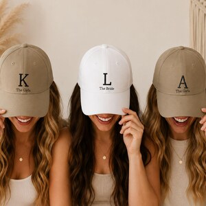 JGA Kappe personalisiert mit Initiale | Braut & Mädels Cap | Team Braut Baseball Cap | Junggesellinnenabschied Geschenk