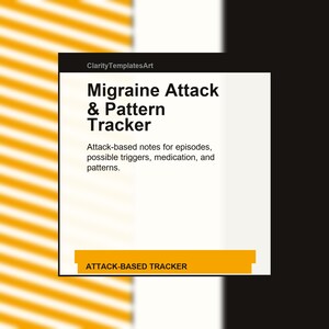 Afdrukbare pdf met migraineaanval en patroontracker | Op bewijs gebaseerde, op aanvallen gebaseerde tracker | Gezondheidsnotities
