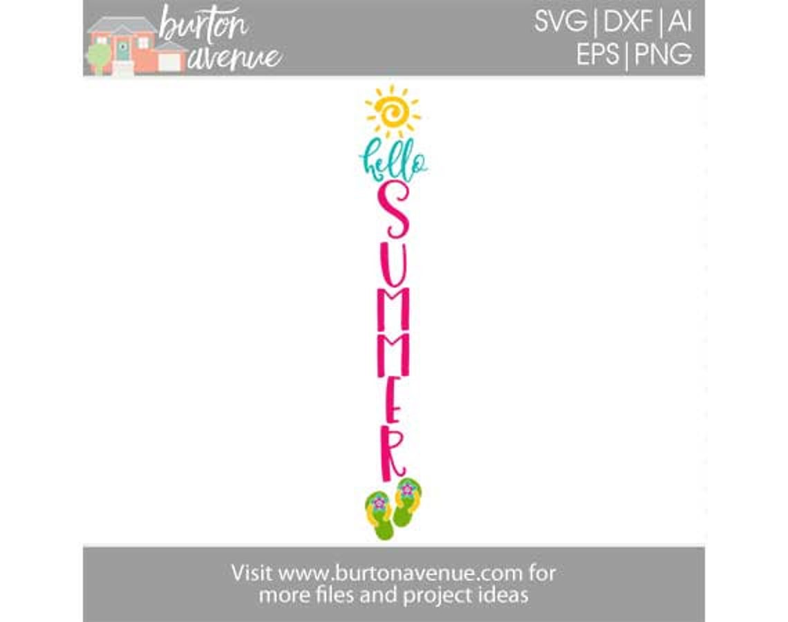 Download Hello Summer Vertical SVG file for summer | Etsy