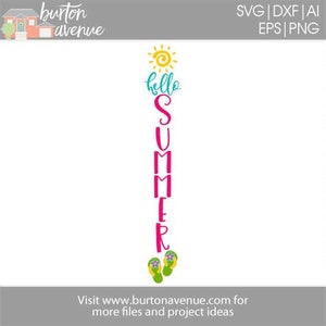 Download Hello Summer Vertical SVG file for summer | Etsy
