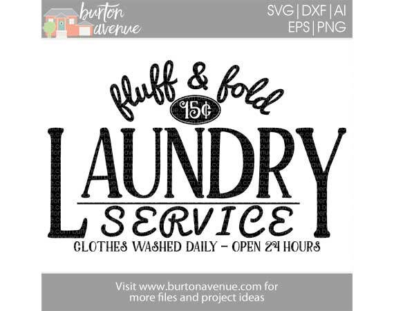 Fluff Fold Laundry Service Cut File For Cricut Silhouette Etsy