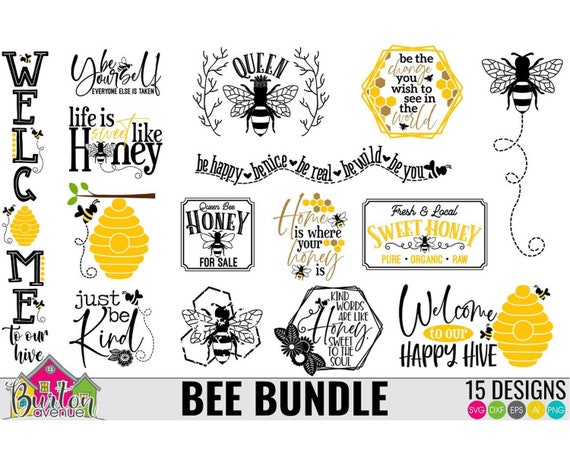 Download Bee Svg Bundle Honey Bee Svg Files Bumble Bee Svg Bee Etsy