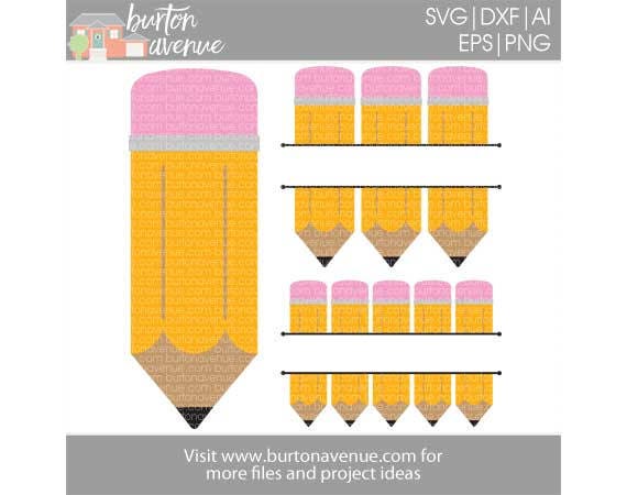 Download Split Pencil SVG cut file Teacher SVG file School SVG file | Etsy