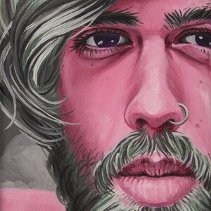Framed Original Oil Painting - &quot;Technicolor #3 (The Poet)&quot; by Elena Karavodin