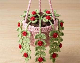 Crochet Hanging Plant Pattern PDF, Hanging Planter Crochet Pattern, Flower Pot Amigurumi, Hanging Plant Crochet Pattern PDF