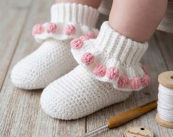 Crochet Baby Socks Pattern,Ruffle Baby Sock Crochet Pattern,Newborn Ruffle Socks Crochet Pattern,Ruffled Ankle Booties Crochet pdf.