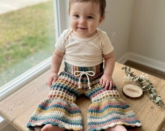 Crochet Baby Palazzo Pants Pattern PDF, Baby Crochet Pants Pattern, Handmade Baby Outfit Pattern, Newborn Gift Idea