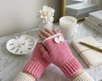 Crochet Fingerless Gloves Pattern PDF, Easy Hand Warmer Crochet Pattern, Cute Gift Crochet Idea, Handmade Winter Wear Pattern