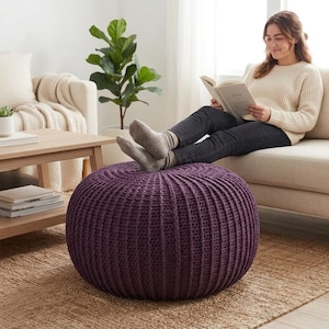 Crochet Floor Pouf Pattern PDF, Chunky Pouf Crochet Pattern, Crochet Ottoman Pattern PDF, Floor Cushion Crochet Tutorial, Large Pouf Pattern