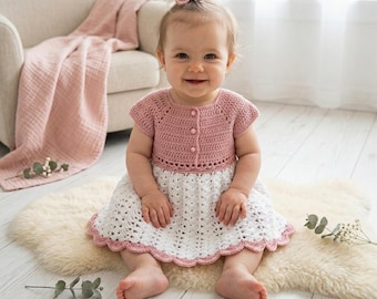 Crochet Baby Dress Pattern PDF, Baby Girl Outfit Pattern, Handmade Baby Dress Crochet Pattern, Baby Dress PDF Crochet Pattern