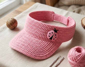 Crochet Visor Pattern PDF, Easy Sun Visor Crochet Pattern, Adjustable Summer Hat DIY Pattern, Handmade Summer Hat Pattern, Modern Visor DIY