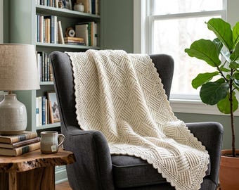 Crochet Blanket Pattern PDF, Basket Weave Throw Crochet Pattern, Easy Crochet Blanket Pattern, Crochet Baby Blanket Pattern PDF