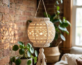 Crochet Lantern Pattern PDF, DIY Hanging Lantern Crochet Pattern, Handmade Home Decor Pattern,Crochet Lamp Shade Pattern PDF