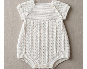 Crochet Baby Romper Pattern PDF, Newborn Baby Crochet Onesie Pattern, Infant Outfit DIY Pattern, Baby Romper Crochet Pattern PDF