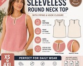 Bloom Tank Shirt Sewing Pattern PDF | Women’s Tank Top Pattern | A0, A4 & US Letter Included | Beginner Friendly | Instant Download
